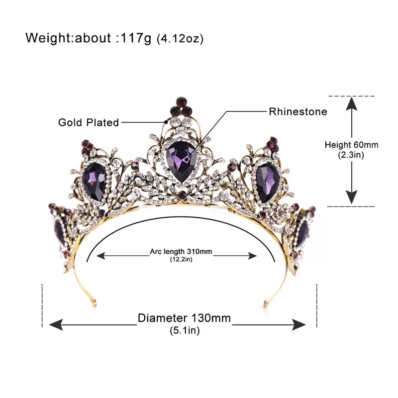 Minlover Elegant Baroque Vintage Bride Tiaras Crowns Women Wedding Hair Jewelry Accessories Crystal Diadem Pageant HG150 | Украшения и