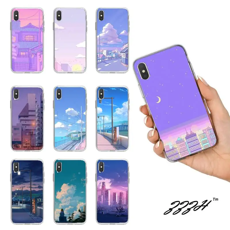 Силиконовый чехол для сотового телефона с японским ландшафтом Samsung S6 S7 S8 S9 S10 S20 Edge