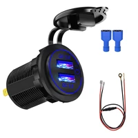 car motorcycle dual usb charger waterproof touch power switch outlet qc3 0 socket atv boat 12 24v universal new