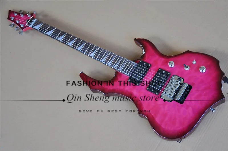 Бесплатная доставка Заводская нестандартная электрическая гитара fuschia с