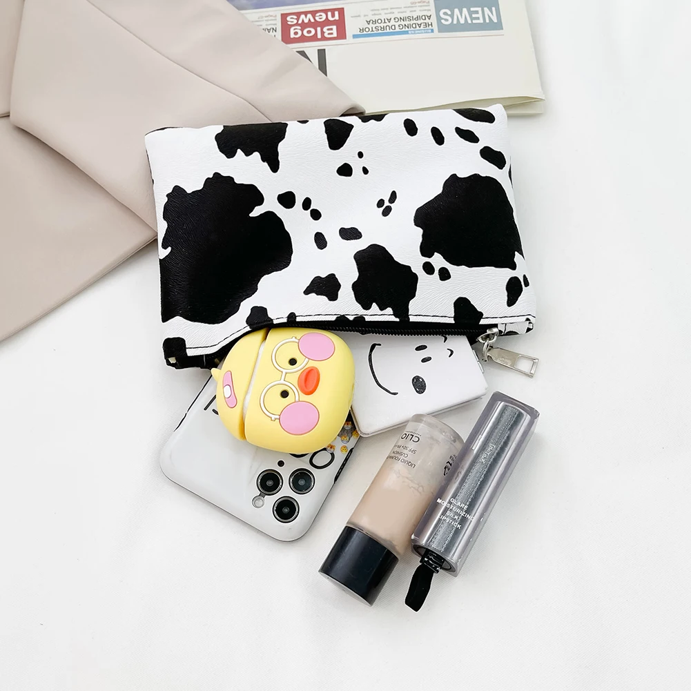 

Portable PU Leather Handbag Women Casual Coin Purse Daily Zipper Animal Print Wallet Phone Money Pouch Bags