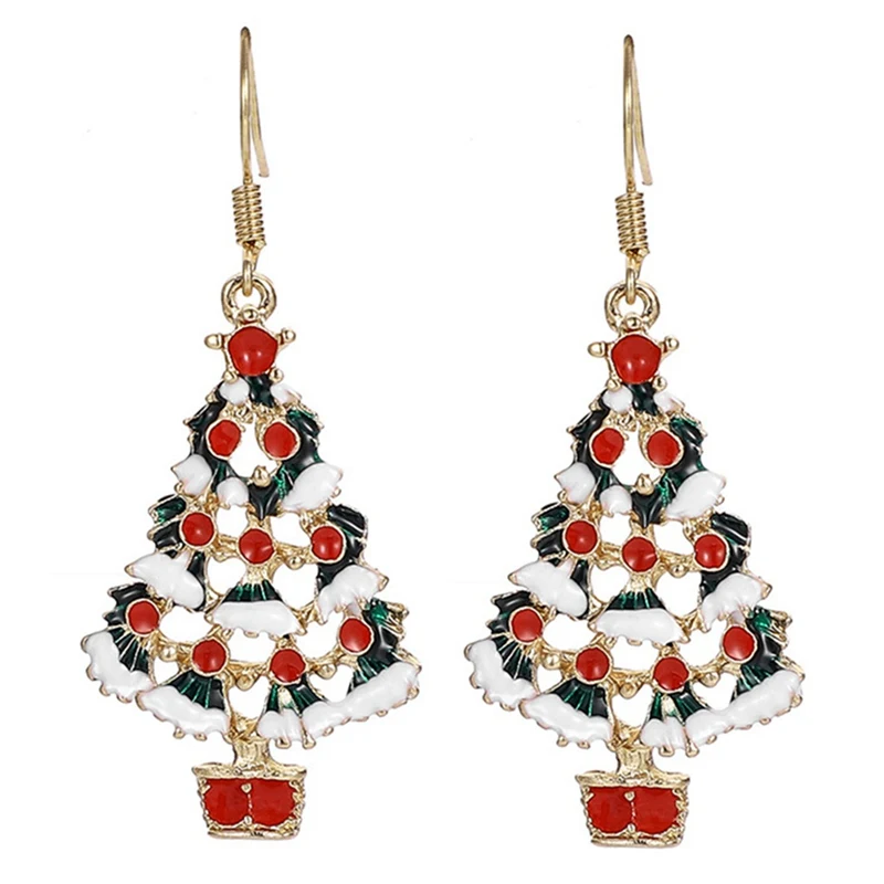 Christmas Earrings Zinc Alloy Festival Ornaments 1Pair Tree For Women Metal Stud Earring Fashion Gift Jewelry | Дом и сад