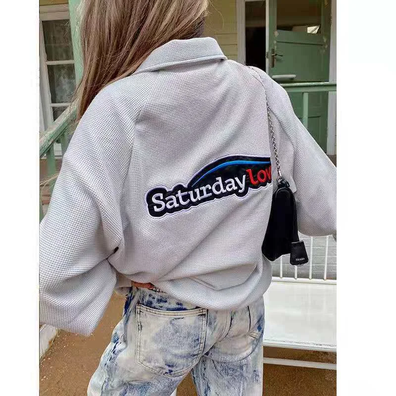 Женская винтажная Толстовка в клетку с воротником-поло и надписью | одежда