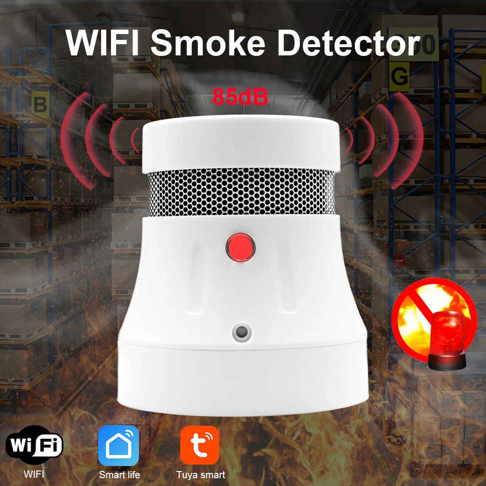 CPvan Tuya пожарная сигнализация высокой чувствительности Wi Fi детектор дыма