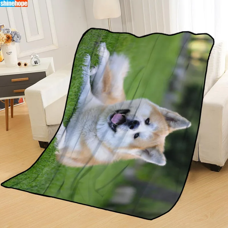 ?? カスタム秋田犬毛布ベッドスローブランケットソフトブランケット夏毛布アニメ毛布旅行毛布