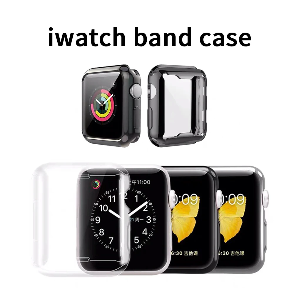 360 Тонкий чехол для часов Apple Watch 5 4 3 2 1 42 мм 38 мягкий прозрачный защитный экран из