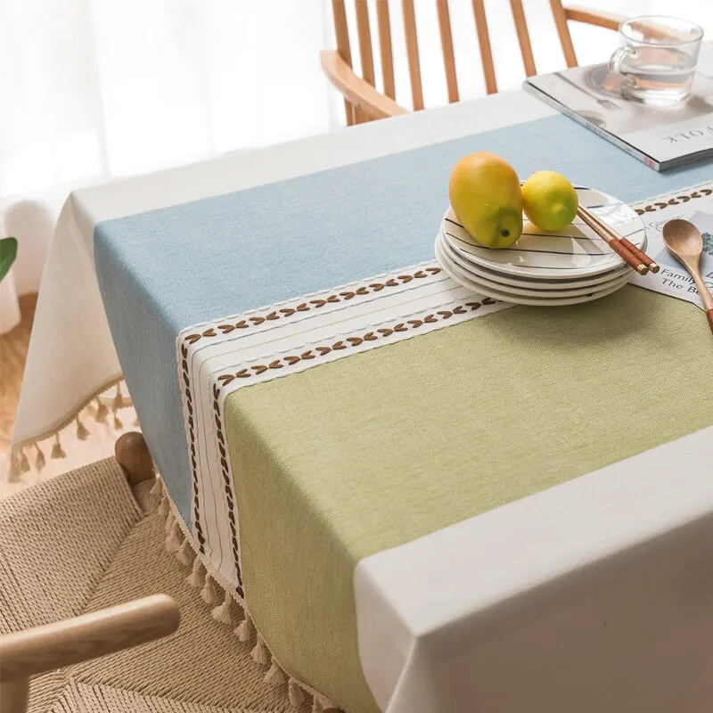 Прямоугольная скатерть LeRadore в японском стиле из хлопка и льна обеденный декор