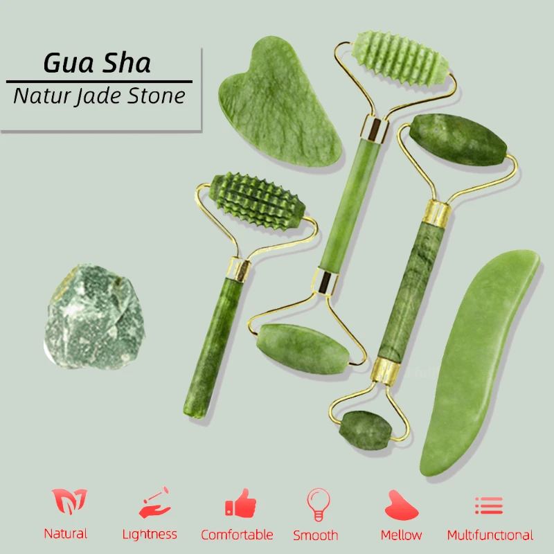 

Guasha Jade Roller Natural Massager For Face Gouache Scraper For Face Massager Scraper For Face Microniddle Roller Face Gua Sha