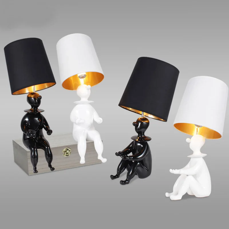 Современная Скандинавская настольная лампа в виде мультяшной куклы креативная