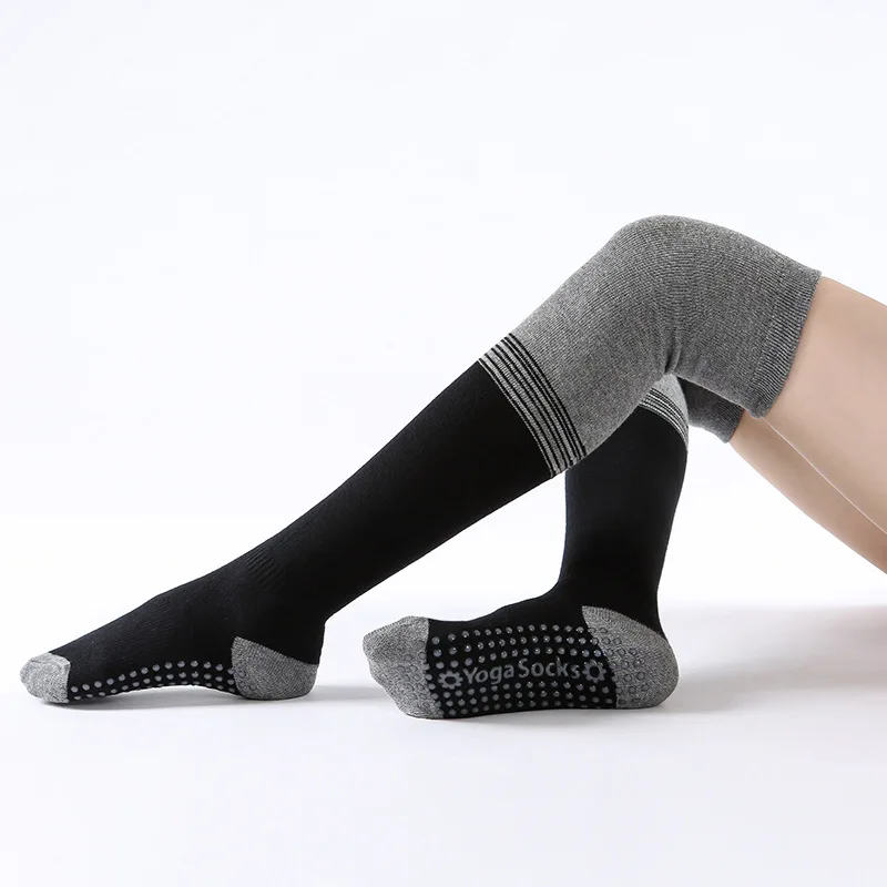 

Women's Yoga Socks Long Sleeve Five Toe Cotton Sports Anti Slip Socks Pilates Dance Gym Exercise Sportswear Thigh High Stocking