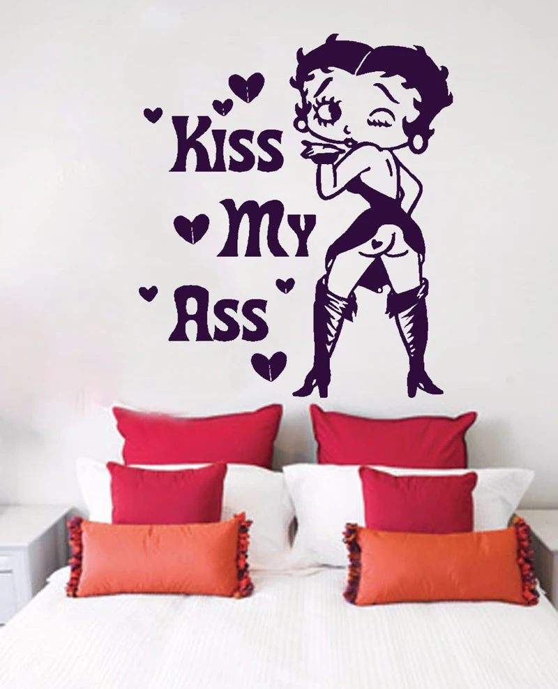 17 видов конструкций Betty Boop Наклейка на стену Крылья Ангела дьявол цыпленок поцелуй мою задницу виниловая наклейка детская спальня настенная наклейка для детской комнаты домашний декор