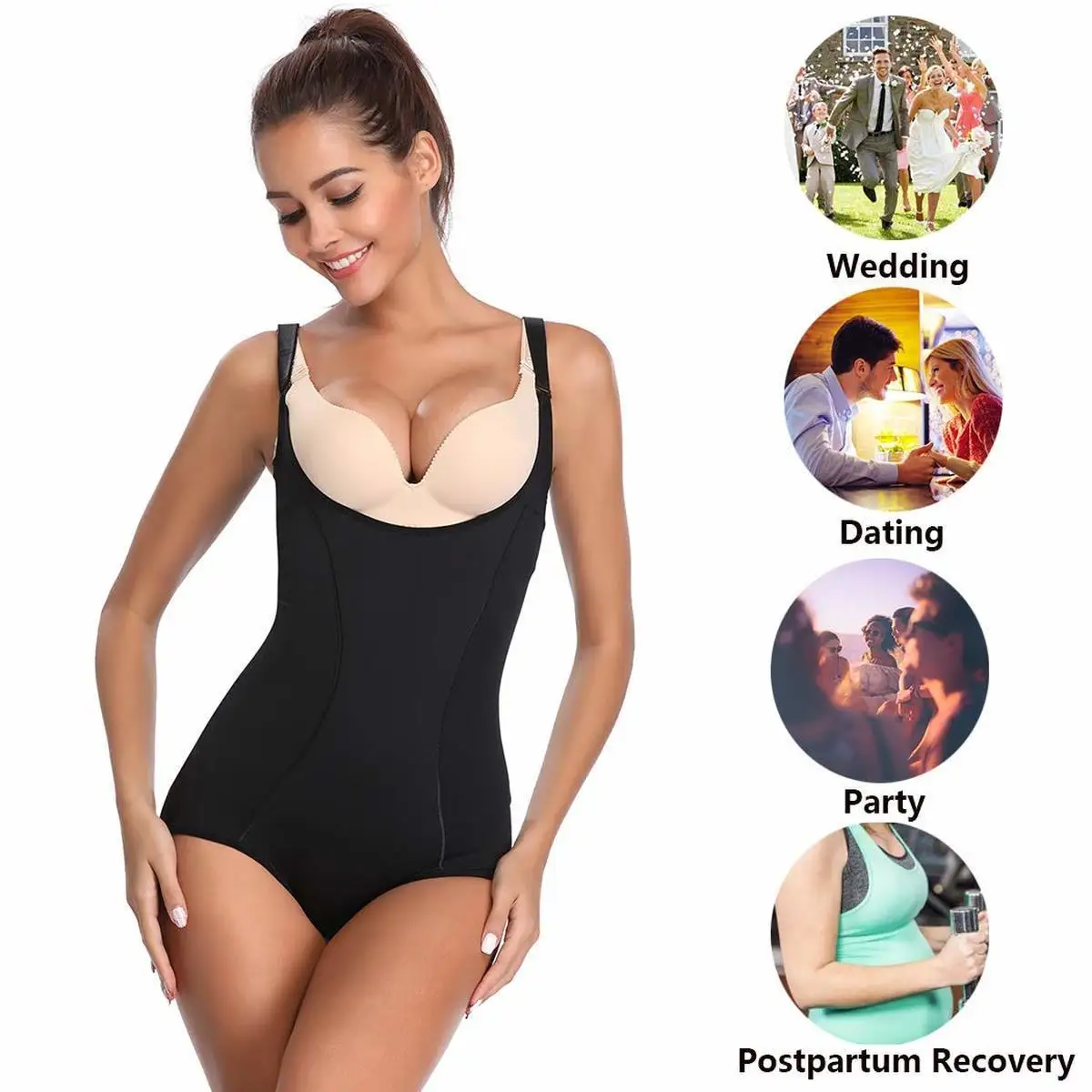 Женское нижнее белье боди с контролем живота Корректирующее тренажер для талии