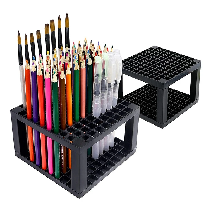 

NEW-96 Hole Grid Square Pen Holder Watercolor Oil Painting Plastic Pen Holder Detachable Art Office Supplies Pen Holder