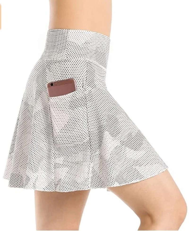 

Yoga Shorts Skirt Women Golf Skort Tennis Running Workout Skort Two Layers High Waist Sport Dress with Pocket Plus Size Skirts