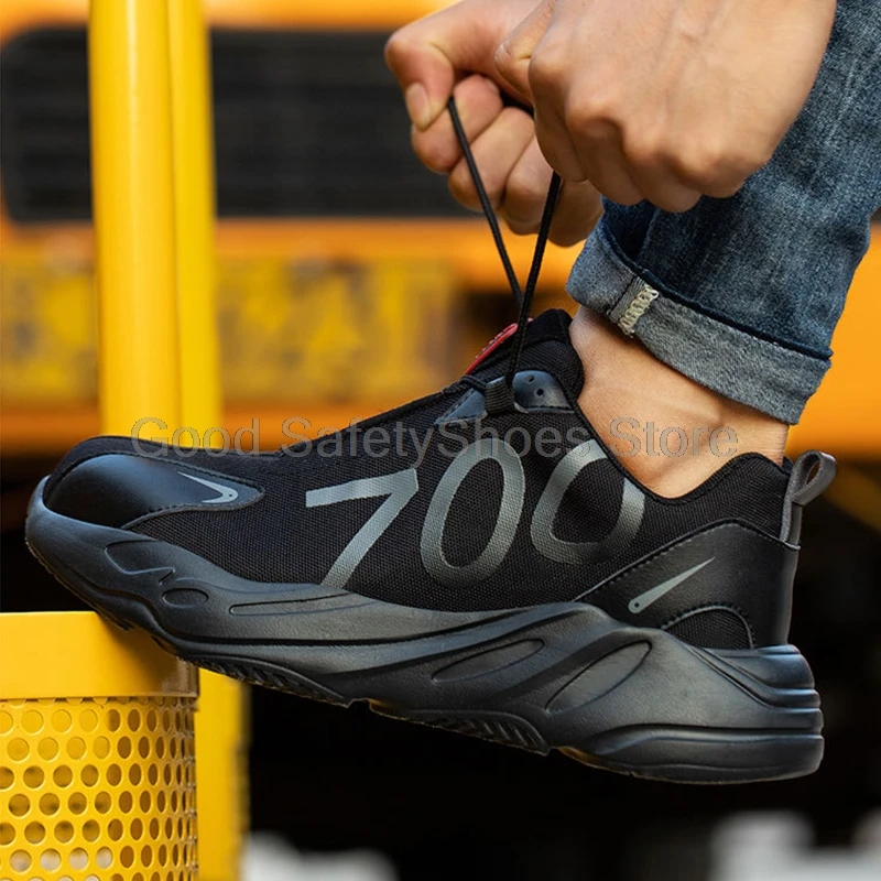 

Luxury Brand Designer Work Safety Shoes Men's Sneakers Steel Toe Cap Construction Protective Boots Non-slip Indestructible Shoes