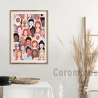 Плакат Феминистская девушка сила художественные принты девушки подарок Em Power ed Женщины Современное художественное искусство на холсте картина женщина комната Настенный декор