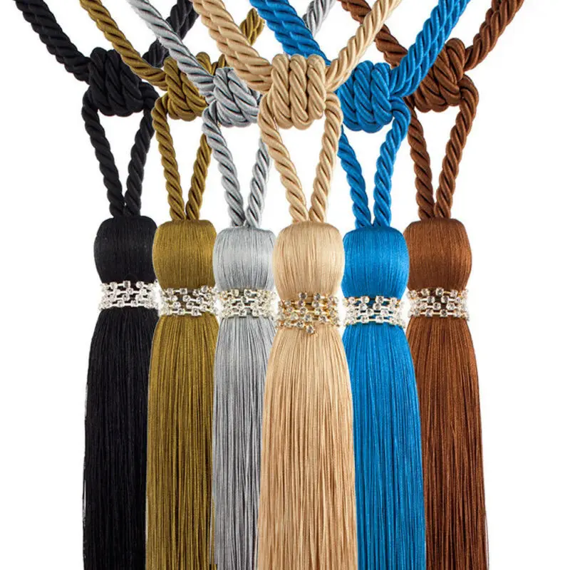 Щетка для занавесок подхваты штор с бахромой кисточками на ремне шариками