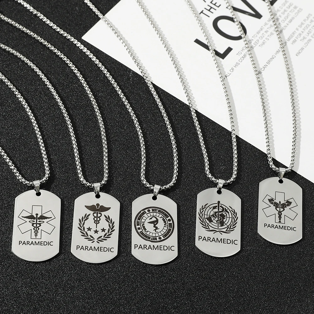 Всемирная организация здравоохранения колье Caduceus серебряное ожерелье черного