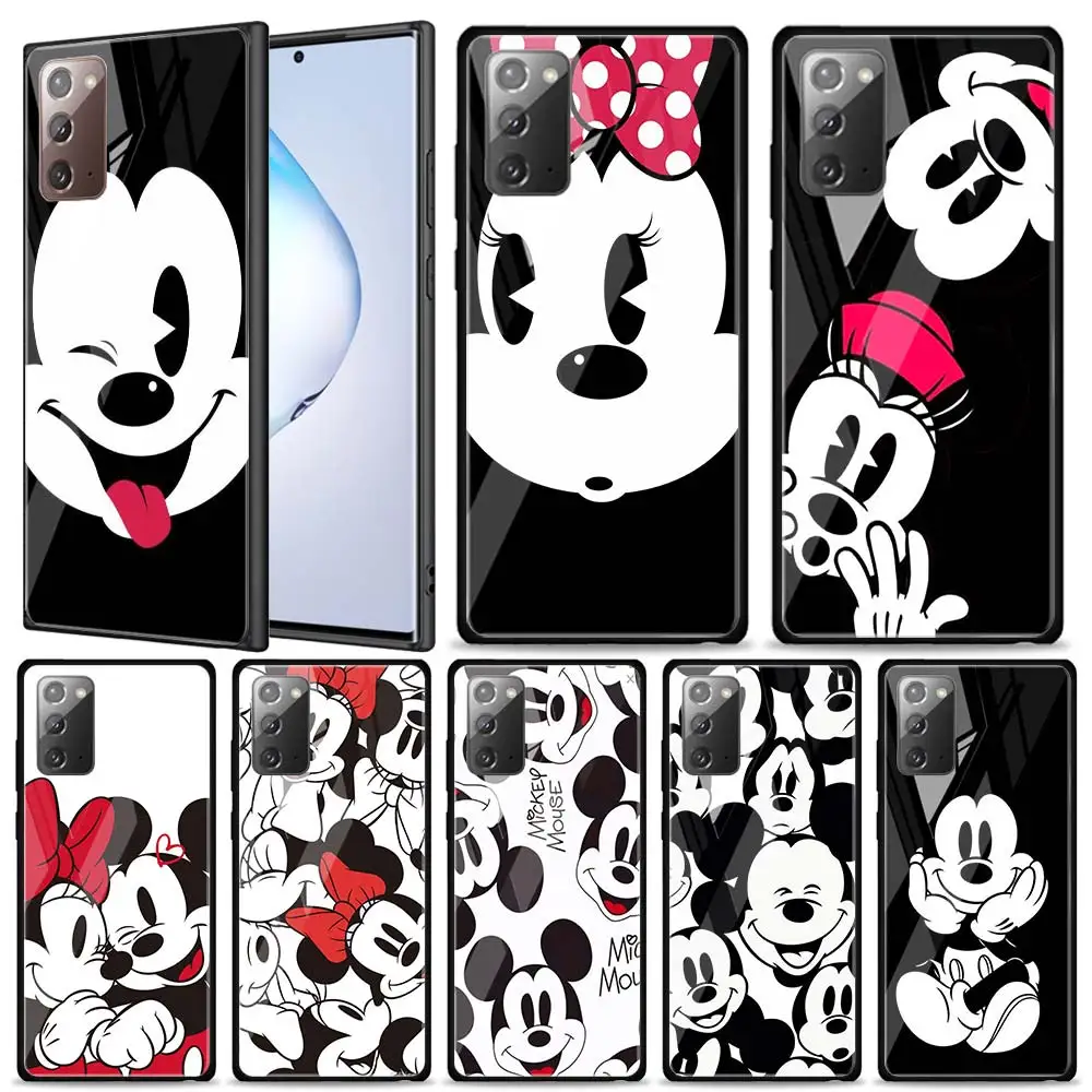 

Disney Mickey Minnie Black for Samsung Galaxy Note 20 Ultra 10 Lite Plus 9 8 5G A70 A50 A40 A30 A20 Tempered Glass Phone Case