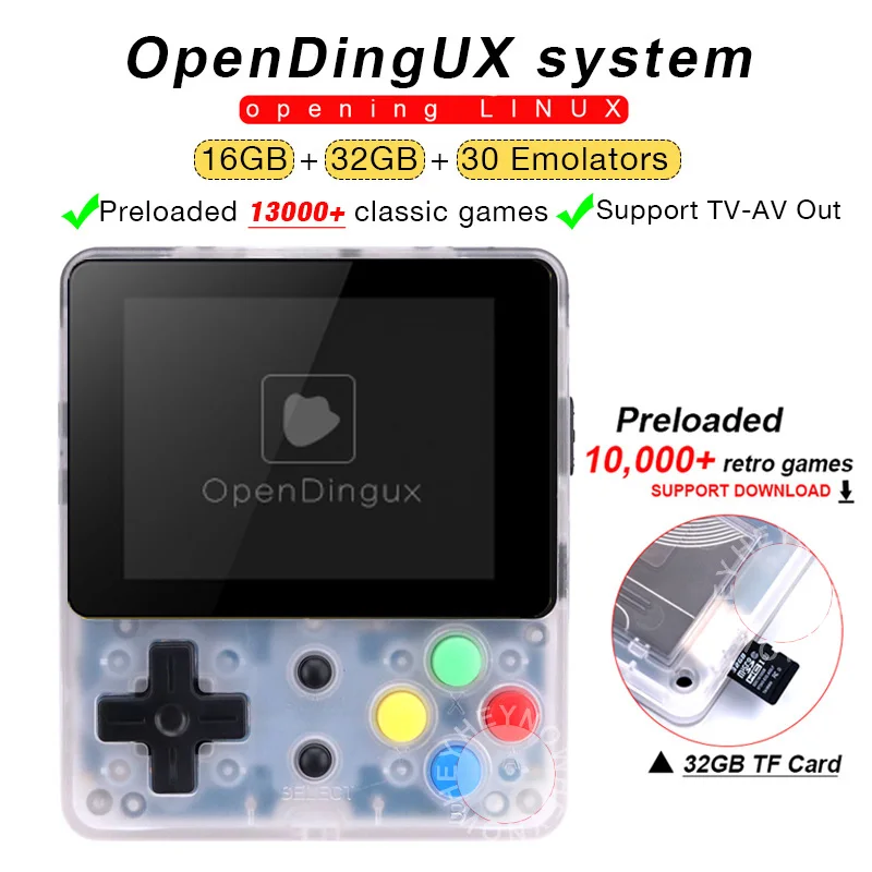 white with 32gb TF Открывающаяся Linux Ретро игровая консоль 2,6 дюймов LDK ностальгические Детские ретро игры мини Семейные ТВ Видео консоли мини портативный плеер - Цвет: white with 32gb TF