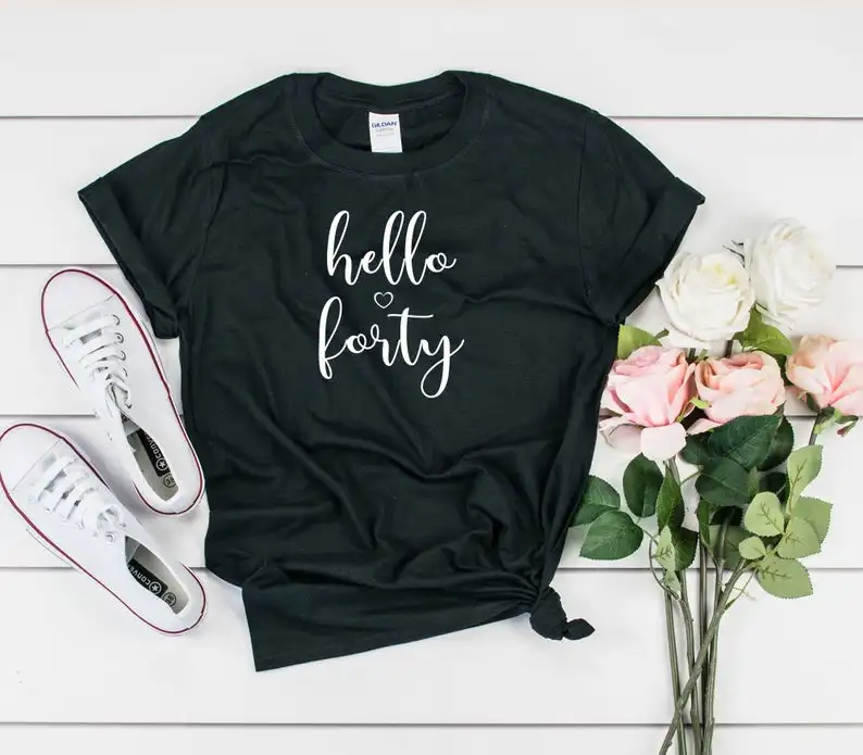 

40th birthday shirt for her and him, 40-year-old party T-shirt | Unisex shirt summer round neck 100% cotton