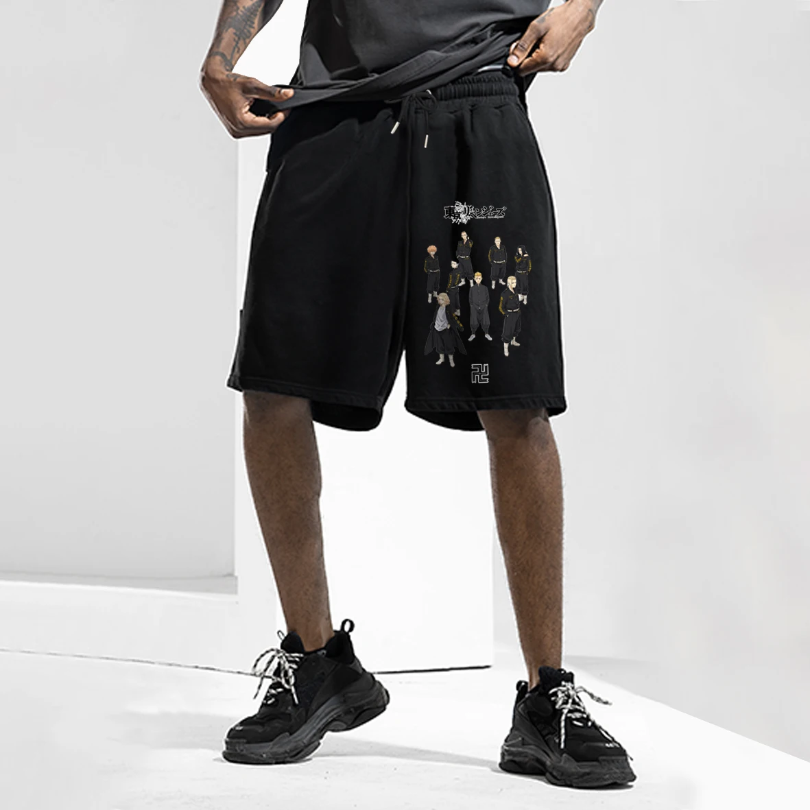 

Japanese Style Tokyo Revengers Hot Anime Men's Shorts Men Running Sport Shorts Boy Casual Shorts Summer Drawstring Short Pants