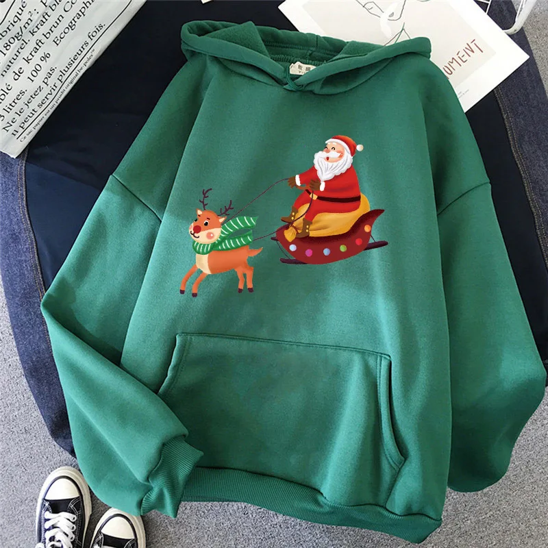 

Winter New Women Hoodies Fashion Style Christmas Print Casual Hooded for Ladies Sweatshirt Autumn Streetwear female Pullover