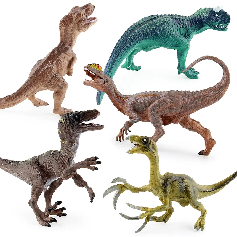

Теризинозавров Dilophosaurus велоцираптор Динозавр Тираннозавр Рекс Динозавр модели Пластик экшн-фигурки животных коллекция игрушек