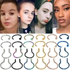 30 шт., стальные изящные кольца с искусственным носом, кольца с имитацией перегородки, кольца с ноздрями, имитация пирсинга, клипсы для носа, кольца для губ, украшения для пирсинга