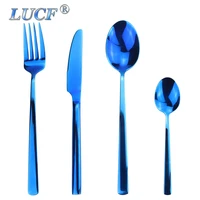 lucf hot 4 in 1 set stainless steel elegant western dinnerware set pretty metal fashional cutlery set tableware for kitchen home