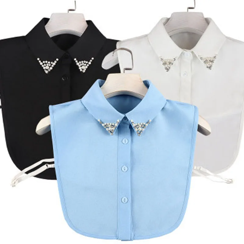 

The New Ladies Fake Collar Shirt All-Match Fake Collar Chiffon Imitate Pearl Women Fake Collar Formal Dress Shawl Wholesale