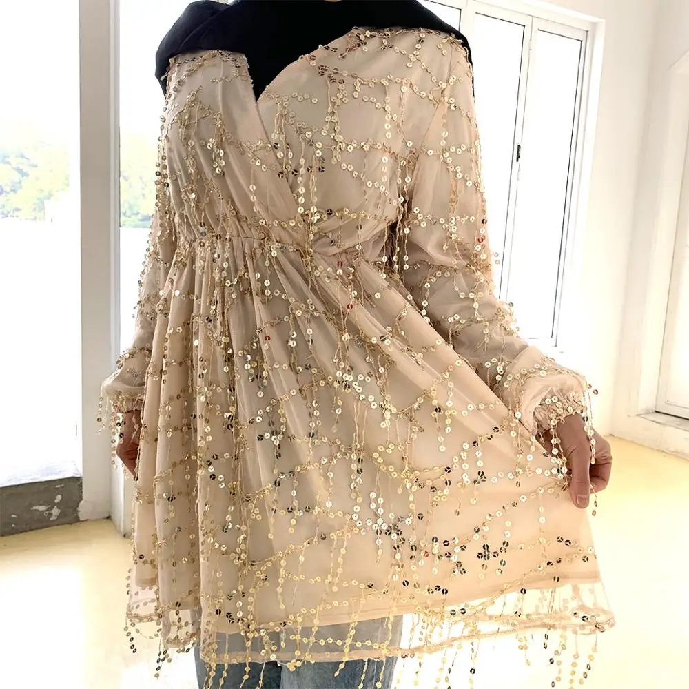 Новинка 2020 года модные кружевные топы в стиле пэчворк мусульманская одежда