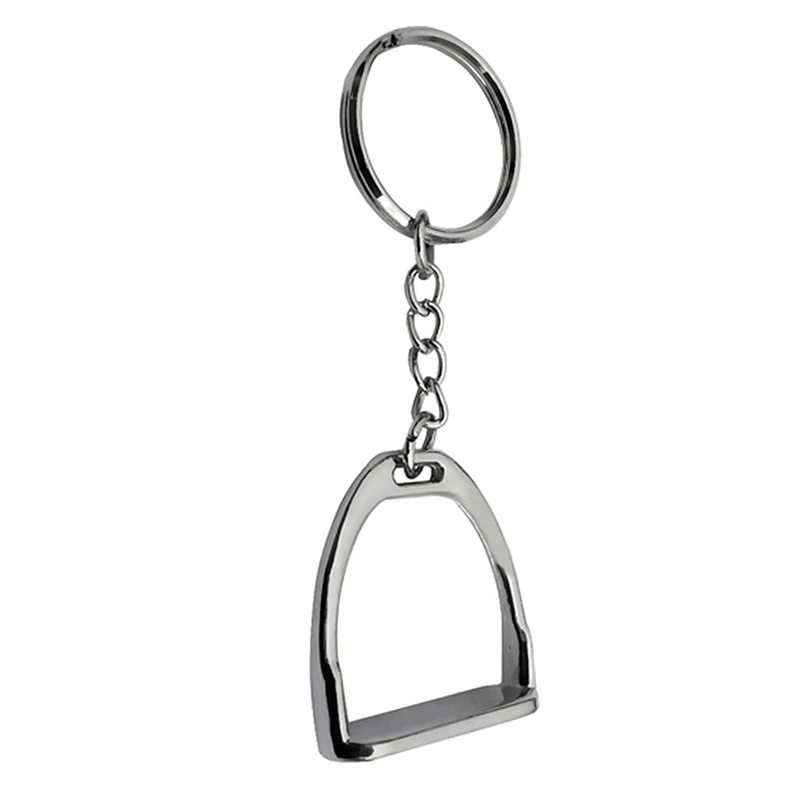 

New Sale 1Pcs Simple Elegant Design Western Stirrup Keychain Key Ring Hanger Tool For Men Women Bag Decoration Equestrian Equine