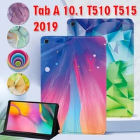 tablet case for samsung galaxy tab a 10 1 2019 pu leather watercolor series pattern stand cover capa for sm t510t515