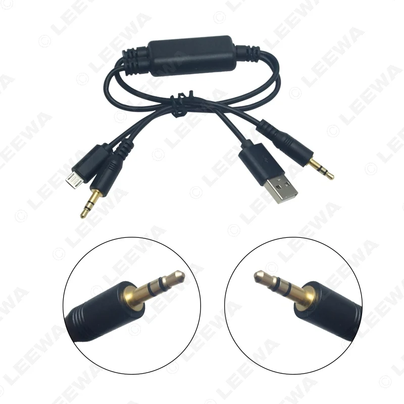 Автомобильный переходник LEEWA с Micro USB на 3 5 мм со штекером разъем AUX Кабель-адаптер