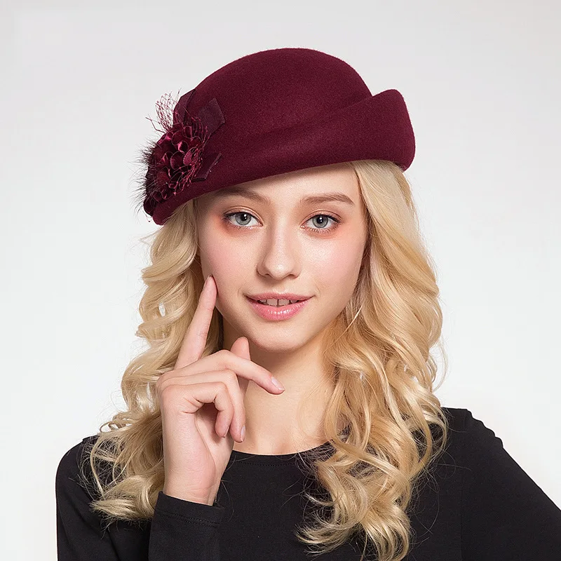

2022 Season Hat Factory Wool Small Gift Female Flight Attendant Beret Of England Luxury Cashmere Hat
