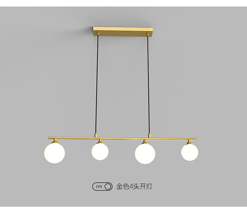 구매 포스트 모던 미니멀리스트 LED 레스토랑 샹들리에 조명 블랙/골드 유리 공 Longchandelier 북유럽 오피스 바 Indoorchandelier