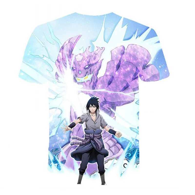 

Summer Nwe Men And Women T-Shirt 3d Printing Children's Cartoon Anime Naruto Uchiha O-Neck Short-Sleeved Top