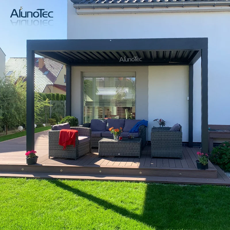 Наружная моторизованная алюминиевая крыша жалюзи гостиная в саду 3 м x м|aluminium