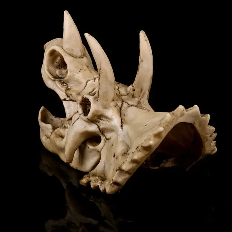 Triceratops искусственная смола поделки ископаемая модель Хэллоуин украшение для