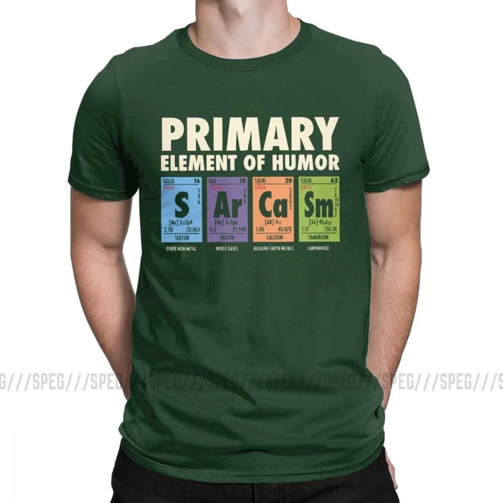 Dark Green Смешная футболка для мужчин с принтом "Таблица юморов", S Ar Ca Sm Science Sarcasm Primary Elements Chemistry, хлопковые футболки размера плюс - Цвет: Dark Green