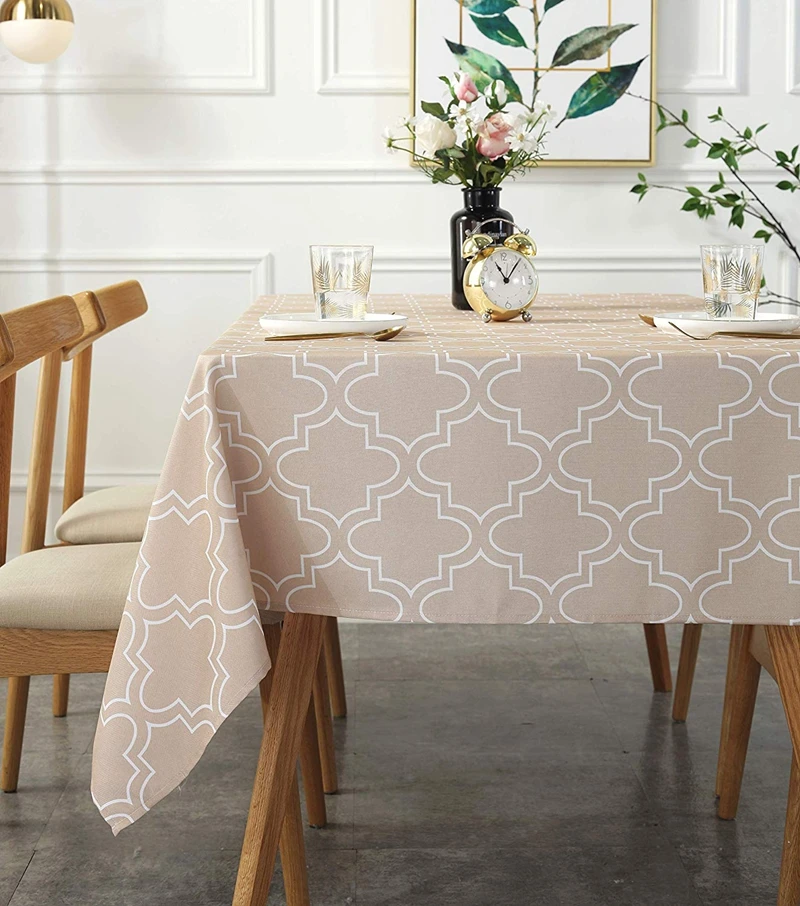 UFRIDAY Square Rectangle Round Table Cloth and Napkins Placemat Grey fabric Tablecloth Waterproof Home Hotel Dinning Table Cover