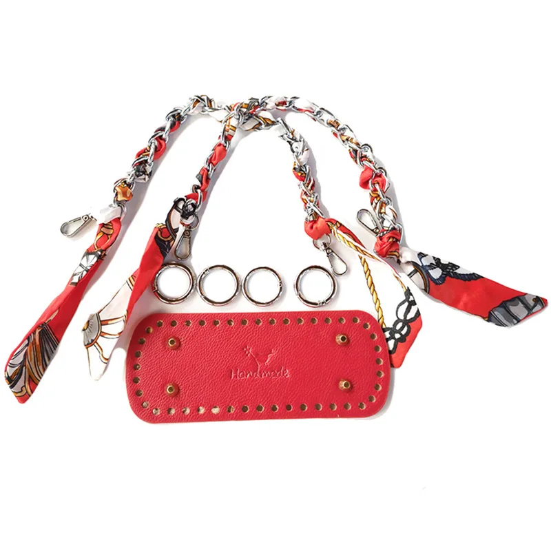 1 Set Woven Bag Silk Strap Bag Bottom Scarf Handbag Material DIY Fashion Hand Bag Accessories Making DIY Purse Accessories
