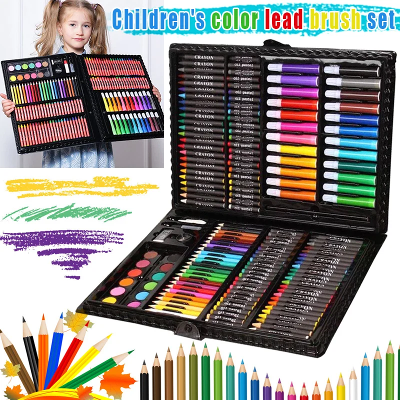 Детский набор для рисования 150 шт. акварелью карандаш маслом пастелью