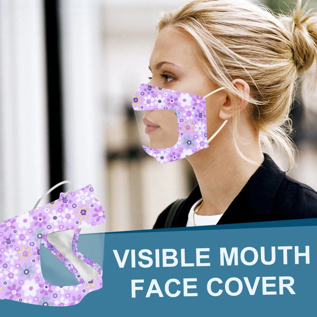 В наличии! Видимая маска для взрослых Модные Моющиеся Многоразовые