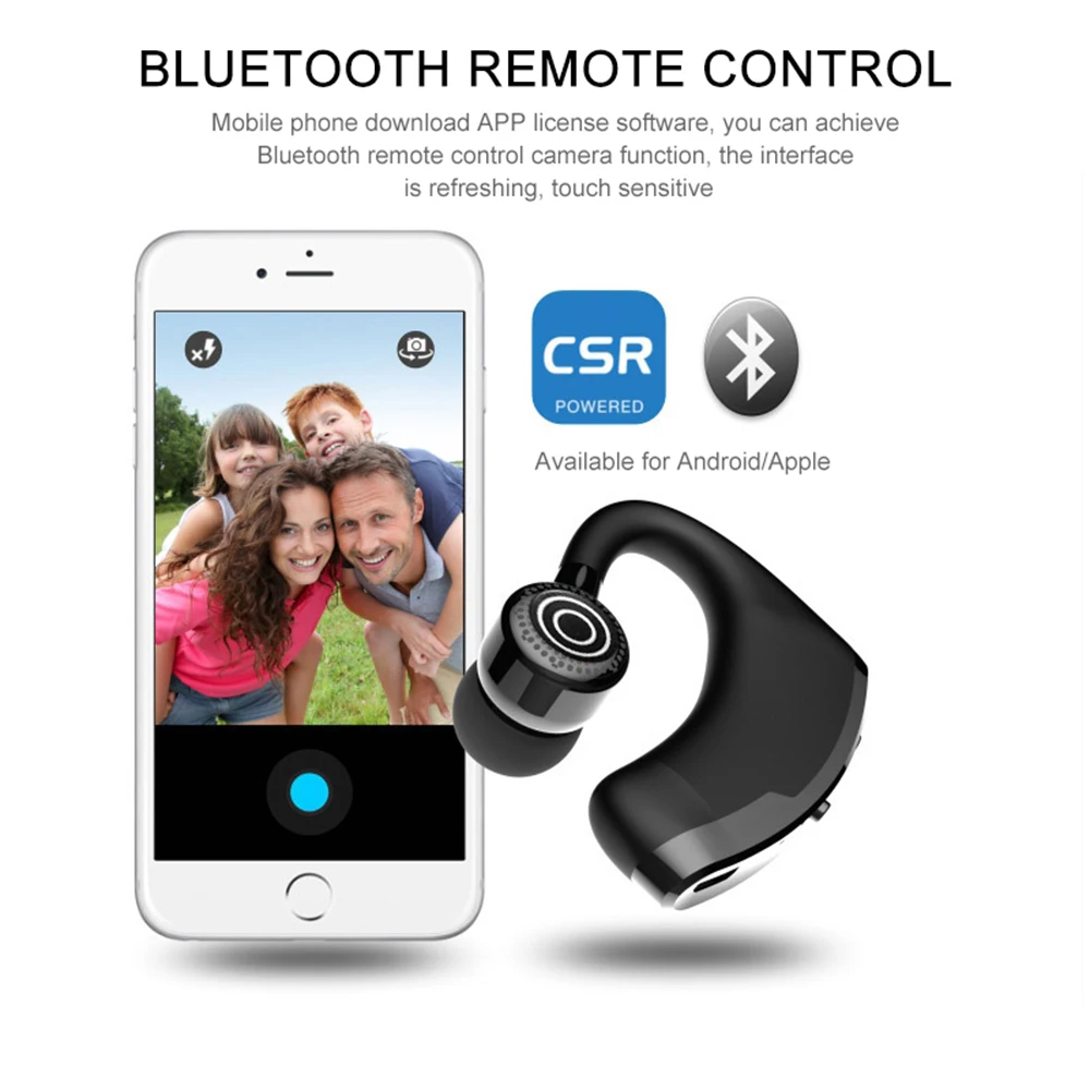 

V9 Wireless Bluetooth Car Earphone Noise Reduction Waterproof Headphones Business Handsfree Ear Hook Headset With Microphone
