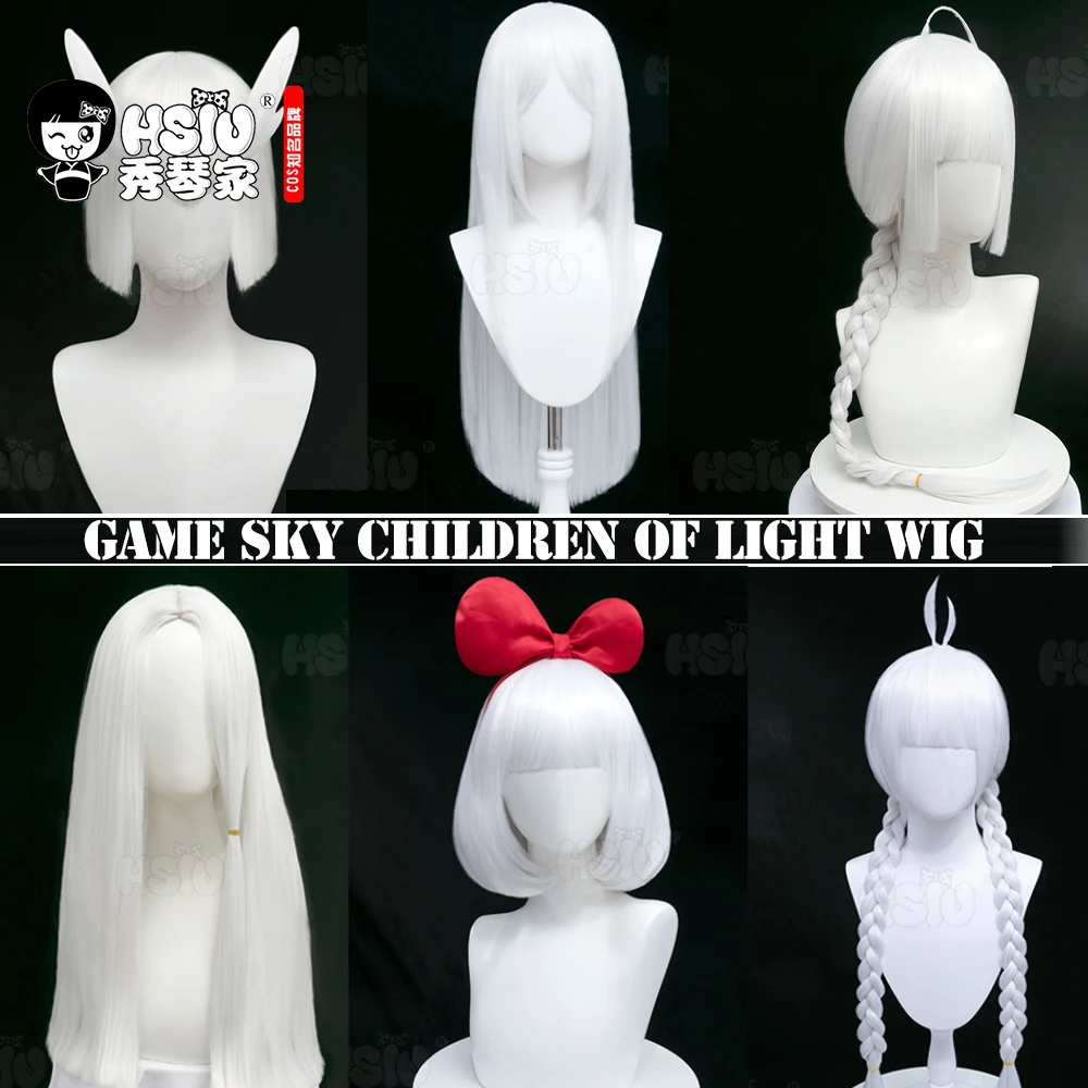 HSIU game Sky Children of Light wig White Multiple styles Synthetic Hair +Free gift brand wig cap