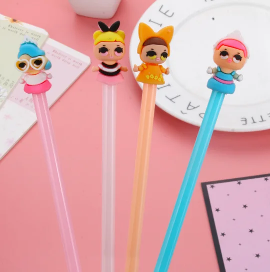 100 шт./лот оптовая продажа гелевая ручка креативная новинка мультяшная черная