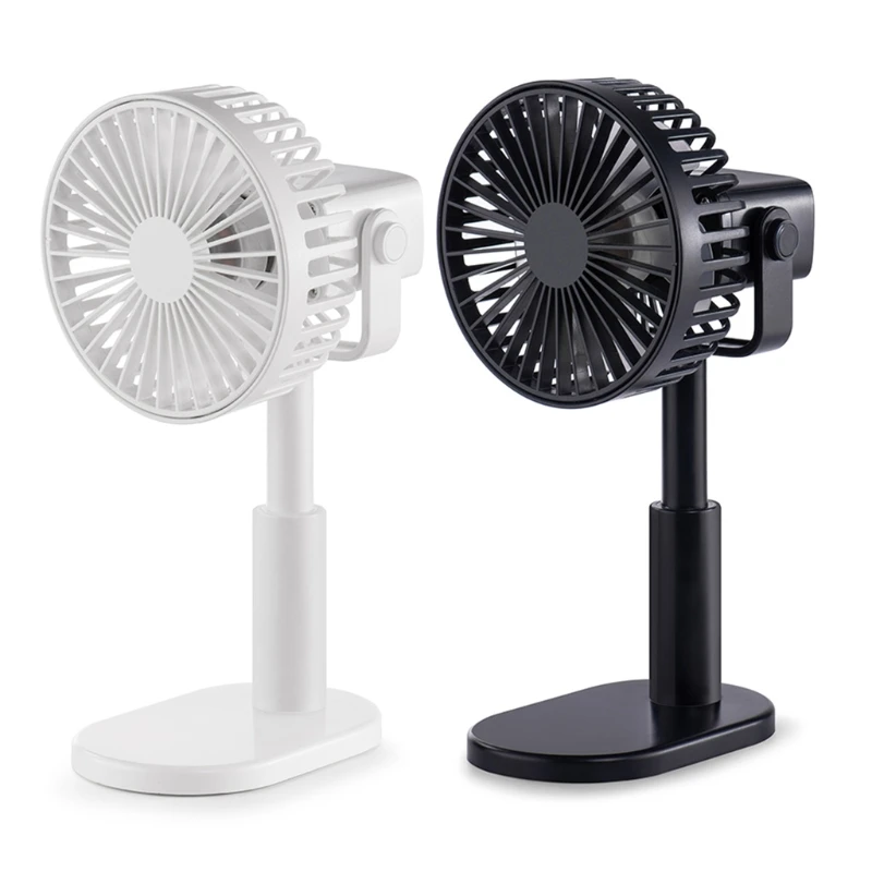 

Portable Handheld Fan with 3 Speeds Battery Operated Personal Fan Rechargeable Swing Head 2 Colors