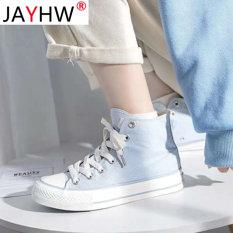 

JAYHW Women Canvas Shoes New Autumn Woman Fashion Casual Sneakers Student Casual Shoes High Top Female Vulcanize Shoes